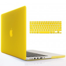 MacBook Pro 13" with Retina Display - 2 in 1 Clear Matte Yellow Soft-Touch Plastic Hard Case Cover & Silicone Keyboard Cover for Model : A1425 / A1502